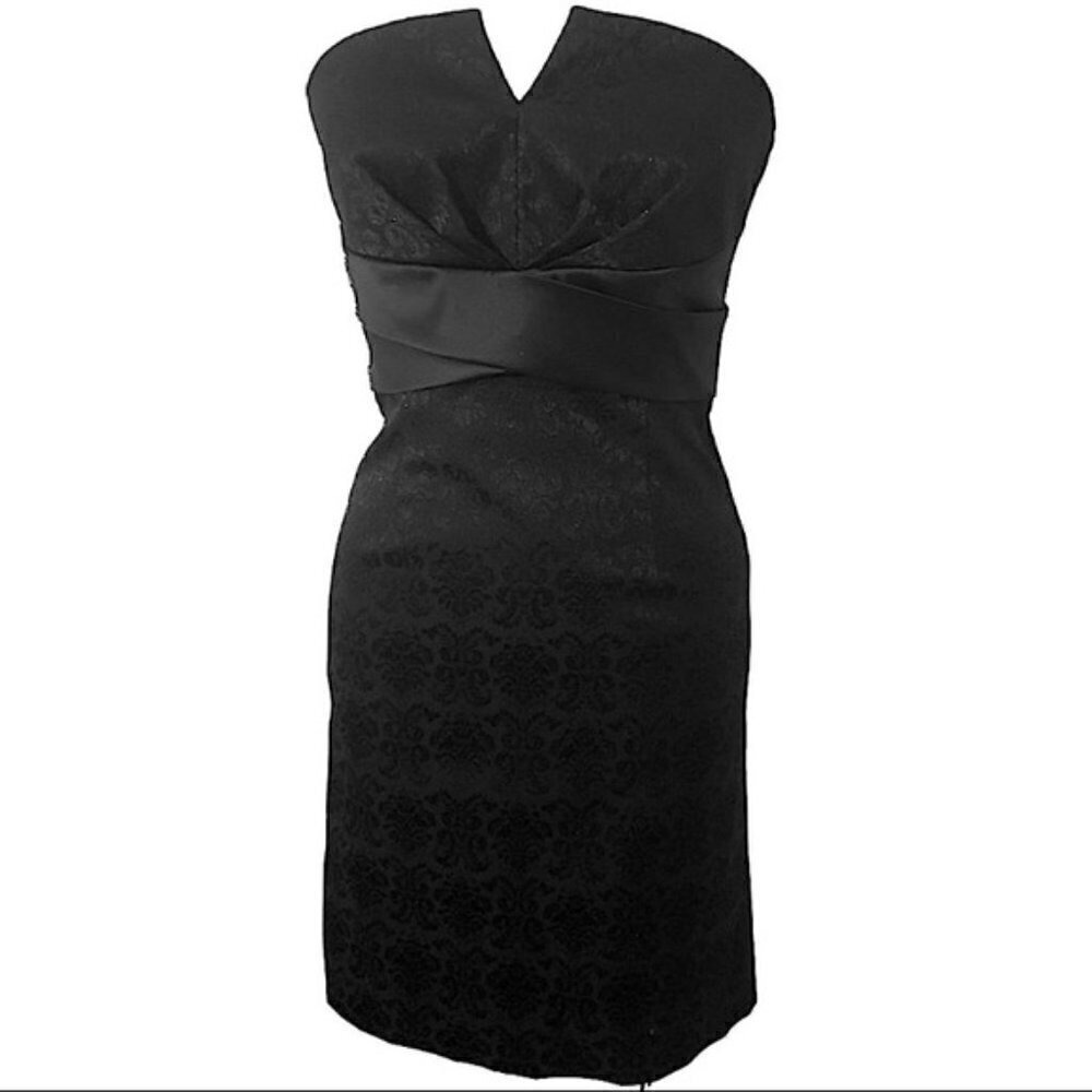 White House Black Market WHBM Jacquard Brocade Strapless‎ Cocktail Dress Size 8